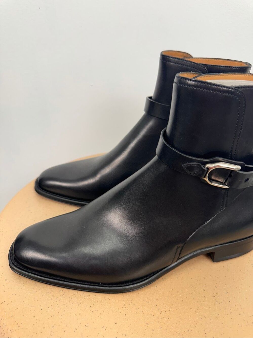 Ralph Lauren Purple Label Women’s Halton Black Burnished Calf Leather Ankle Boot - Picture 4 of 13
